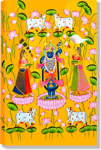 Indianara Pichwai Art Canvas Painting for Living Room | Bedroom | Pooja Room | Hotel Canvas 27 inch x 18 inch Painting