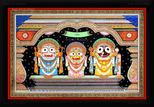 Braj Lord Jagannath Balaram Subhadra Painting 13.5x19.5 inch - Image 5