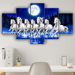 JB क्रिएशंस Vastu Horse Artwork 18x30 inch - Image 4