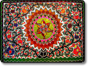 साफ प्रिंट paintings madhubani painting Black Slim Frame wall decoration items