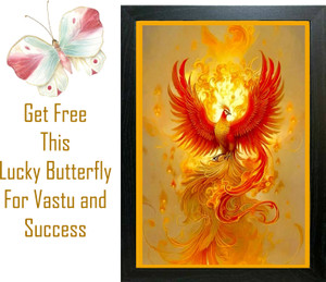 LOKANJ PHOENIX BIRD FRAME | FINIX PAKSHI FRAMED | VASTU FOR SUCCESS PHINIX Digital Reprint 9 inch x 13 inch Painting