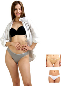 AshleyandAlvis Micro Modal, Anti Bacterial, Skinny Soft, Premium Bikini Women Bikini White, Grey, Beige Panty