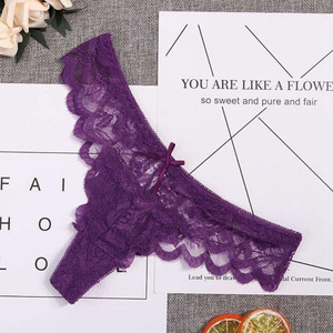 APBEAUTY Women Thong Purple Panty