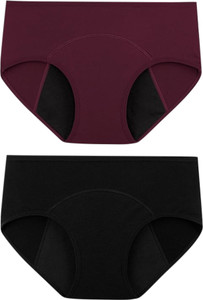 MOLASUS Women Periods Maroon, Black Panty