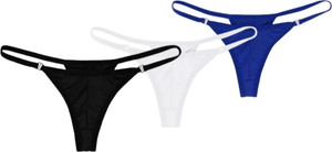 YUTABSAL Women Thong Black, White, Blue Panty