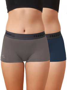 FREECULTR Women Boy Short Grey, Dark Blue Panty