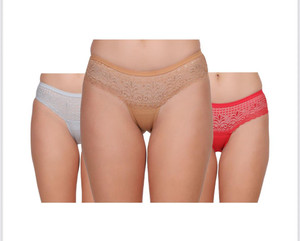 Nudiva Women Hipster Grey, Brown, Red Panty
