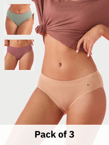 Enamor Antimicrobial, Stain Release Finish CR17 Full-Coverage Mid-Waist Stretch Cotton Women Hipster Multicolor Panty