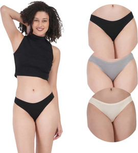 Flawless fit Women Thong Black, Grey, Beige Panty
