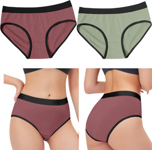 AQUALIQUID RO Women Bikini Light Green, Pink Panty