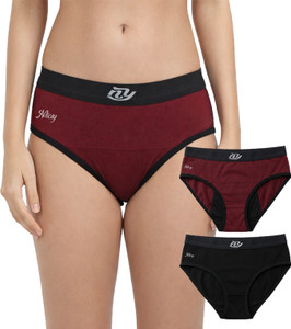 Nicsy Women Periods Maroon, Black Panty