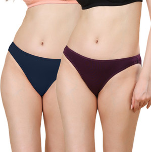 London Hills Women Bikini Dark Blue, Purple Panty