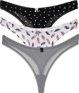 LEADING LADY Women Thong Black, White, Grey Panty