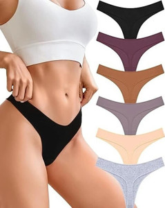 ORLIZEA Women Thong Black, Purple, Brown, Grey, Beige Panty