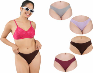 InvisiFit Women Thong Maroon, Purple, Grey, Brown Panty