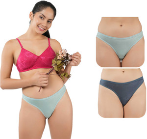 Flawless fit Women Thong Grey, Green Panty