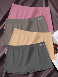 jicks Women Boy Short Multicolor, Beige, White Panty