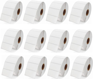 True-Ally 50x25 directe thermische barcode labelsticker - 2 x 1 inch - 50 mm x 25 mm - 2 ups - 2000 etiketten per rol - witte zelfklevende sticker voor het afdrukken van streepjescodes (2 rollen per