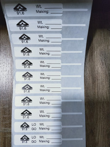 Solitaire 81X12mm 3000 Pcs, Jewellery Tag, Hallmark Preprinted barcode Label,Non Tearable Self Adhesive Paper Label
