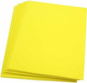 मन्रीश Foam Sheets for Craft, School Projects, DIY Projects(Pack of 10,Yellow) अनरुल्ड 2mm A4 पेपर