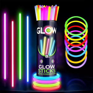 PopTheParty 100 Glow Sticks Bracelet Wrist Band Neon Necklace for Party Supplies LightStick  Party Glow Ornament