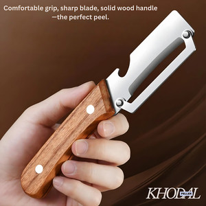 khodal 2 IN 1 MULTIPURPOSE PEELER WITH SHARP BLADE AND PREMIUM WOODEN HANDLE Straight Peeler