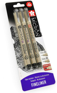 SAKURA Pigma Micron - Pigment Fineliner Pens - 0.3/0.5mm/Graphic Fineliner Pen