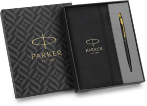 PARKER Gift Set | Note Book wih Classic Matte Black Gold Trim | Ball Pen