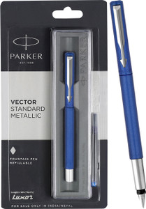 PARKER Parker Vector Standard Chrome Trim| Metallic Blue| Fountain Pen