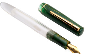Ledos Click Black Bird Demonstrator Golden Trims Marble Green Cap
