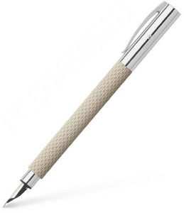 FABER-CASTELL Ambition OpArt White Sand Precious Resin Fountain Pen â Medium Nib Fountain Pen (Ink Color - Black) - Image 1