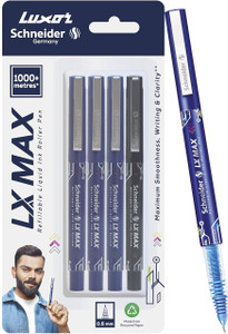 Luxor Schneider LX MAX | Needle Tip | 0.5 mm | 1000+ Meters Writing Length | German Technology Roller Ball Pen