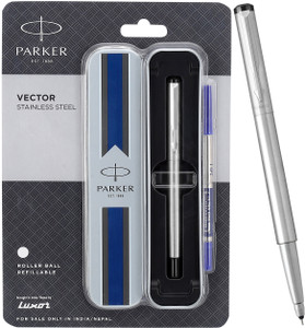 PARKER Vector Stainless Steel, Chrome Trim Roller Ball Pen - Buy