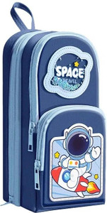 AR Jouiet Mansion 3 Layer Soft Pencil Pouch School Stationery Large Capacity Pouch for kids with Front Pocket Art Canvas Pencil Box