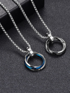 kazare RIng Locket For Men & Boys Rhodium Alloy Locket Set