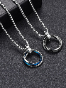 kazare RIng Locket For Men & Boys Rhodium Alloy Locket Set