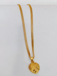 JUXTA One Gram Gold Plated Premium Quality 24 Inch Long Chain With Heart Pendent Gold-plated Brass Pendant Set