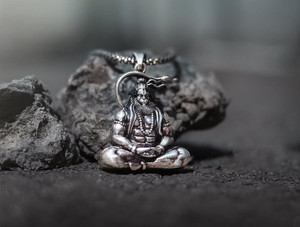 MARUTINANDAN Hanuman meditation Silver Plated Brass Chain Set