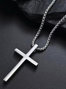RAPPERSSHOP Stainless Steel Cross Pendant with Box Chain - Image 6