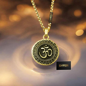 syrma Men And Women Om Pendant, Sanatan Sharm Om Locket Silver Stainless Steel Pendant