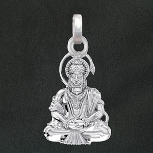 Akshat Sapphire 92.5% Pure Sterling Silver God Hanuman Bajrang Bali Pendant Locket For Kids Sterling Silver Pendant