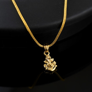 NAVYA ART ganesh locket for men Gold-plated Brass Pendant Set