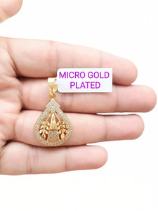 SAPNAPALACE Glistening Floral Drop shaped Designer Dimonds Gold Pendant Gold-plated Cubic Zirconia Brass Pendant