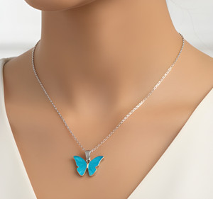 Dripculture Butterfly Necklace for Women | Pendant | Chain | Jewellery | Valentines Gift Sterling Silver Alloy Pendant