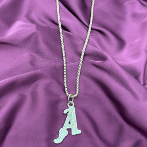 D2Fashion D2 Fashion A Letter Stylish Locket with Pendent Sterling Silver Alloy Pendant Set