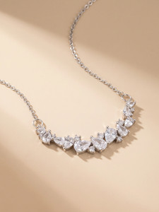 MYKI Royal Diamond Pendant For Women & Girls Silver Cubic Zirconia Stainless Steel Pendant
