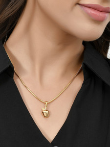 PYR Fashion Stylish Apple Shape Locket with simple Brass Chain for Women & Girls Gold-plated Cubic Zirconia Alloy Pendant