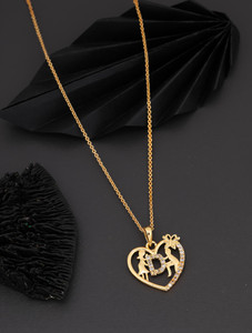 BOGHRA SALES Alphabet D Letter Gold-plated Diamond Alloy Pendant Chain For Girls,Women Gold-plated Cubic Zirconia Brass Pendant