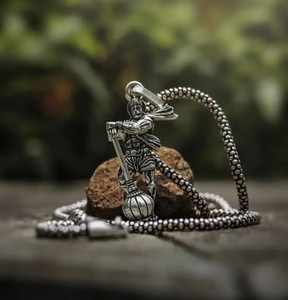 REVERSEA Hanuman ji Sree Ram Gada Locket For Men Boys 900 Silver Alloy, Stainless Steel Locket