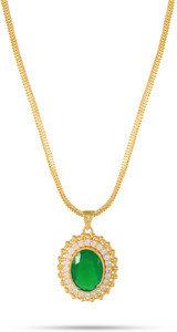 CUTE GOLD One Gram Micro Gold Plated Traditional Dollar Pendant Chain for Women & Girls Gold-plated Copper Pendant Set